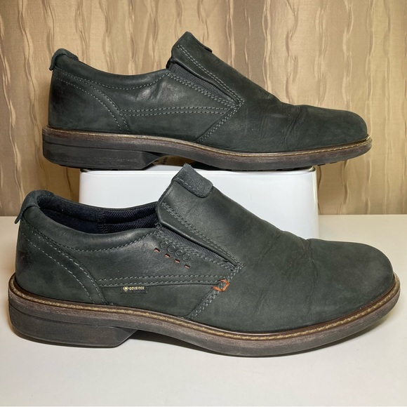 ECCO Turn GTX Men's 10 Black Shock Point Goretex Slip-on Loafers Stitched - Picture 2 of 15